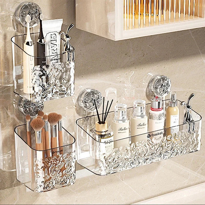 Prateleira com Ventosa para Banheiro e Cozinha - Organização sem Furos e com Estilo